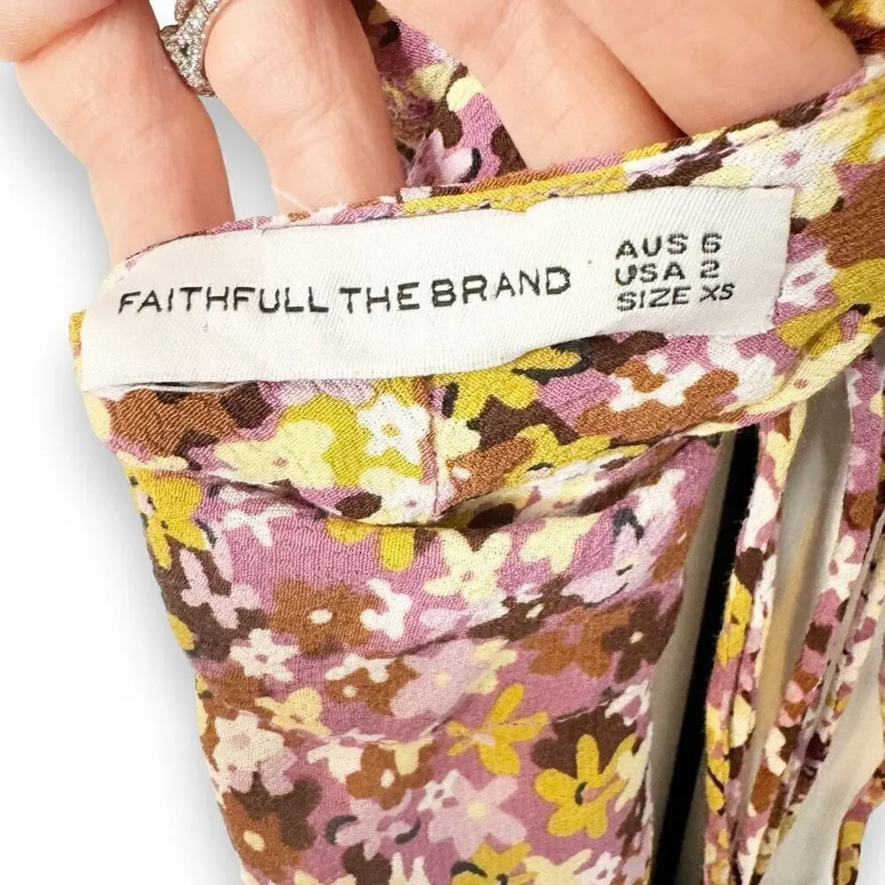 Faithfull Women's Natural Lusia Draped Floral-print Lenzingtm Ecoverotm Size XS